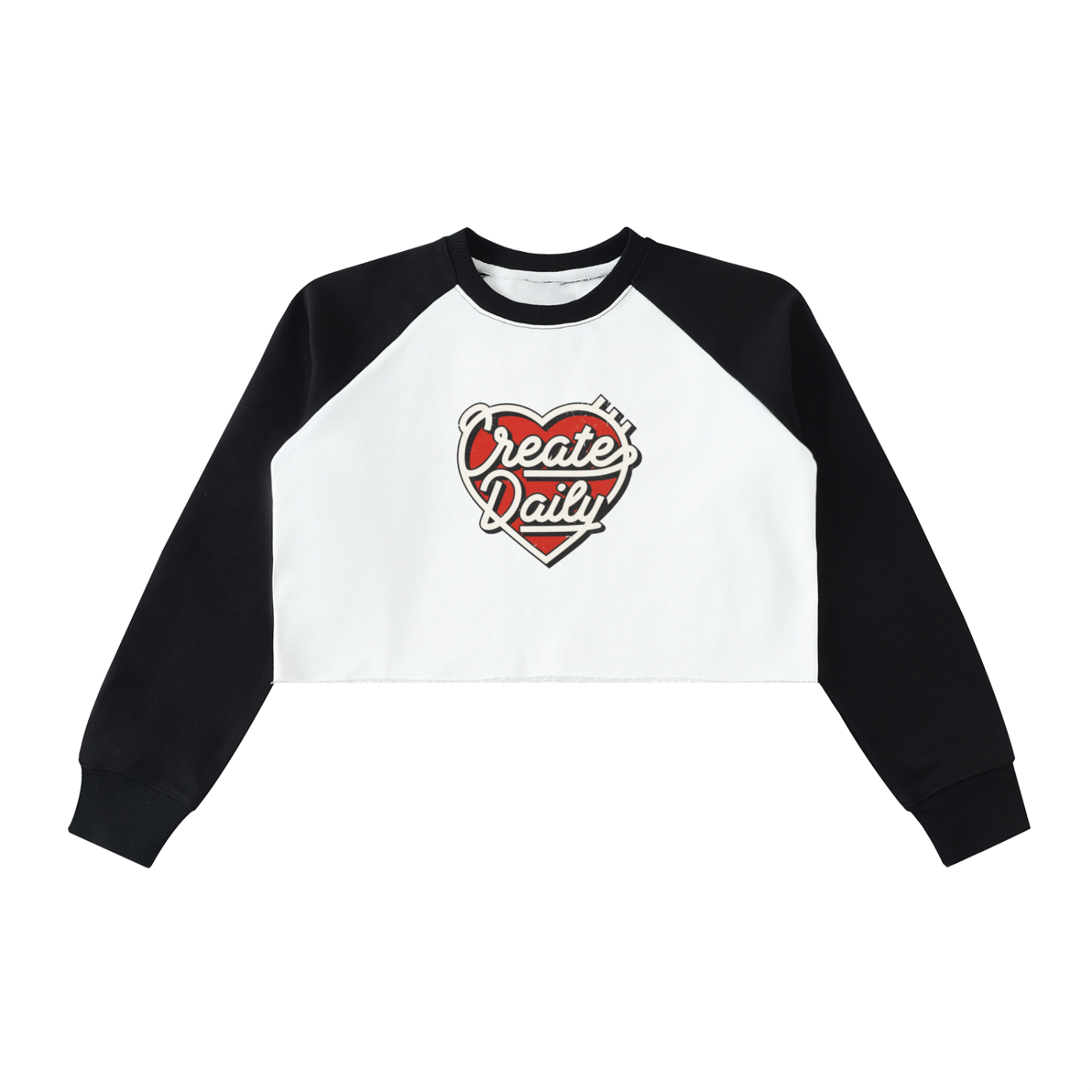 CD03 Heart Womens Crop Sweatshirt