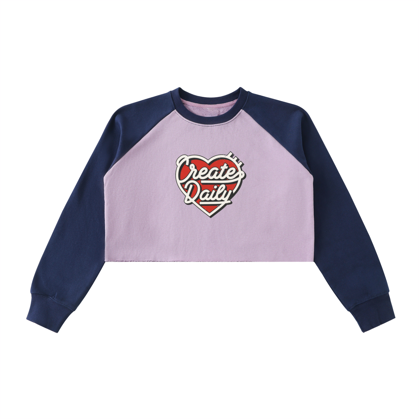 CD03 Heart Womens Crop Sweatshirt